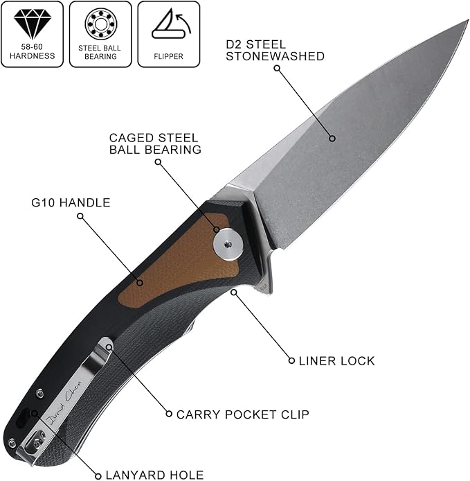 Petrified fish PF838 D2 steel folding knife outdoor tactical pocket knives G10 handle camping