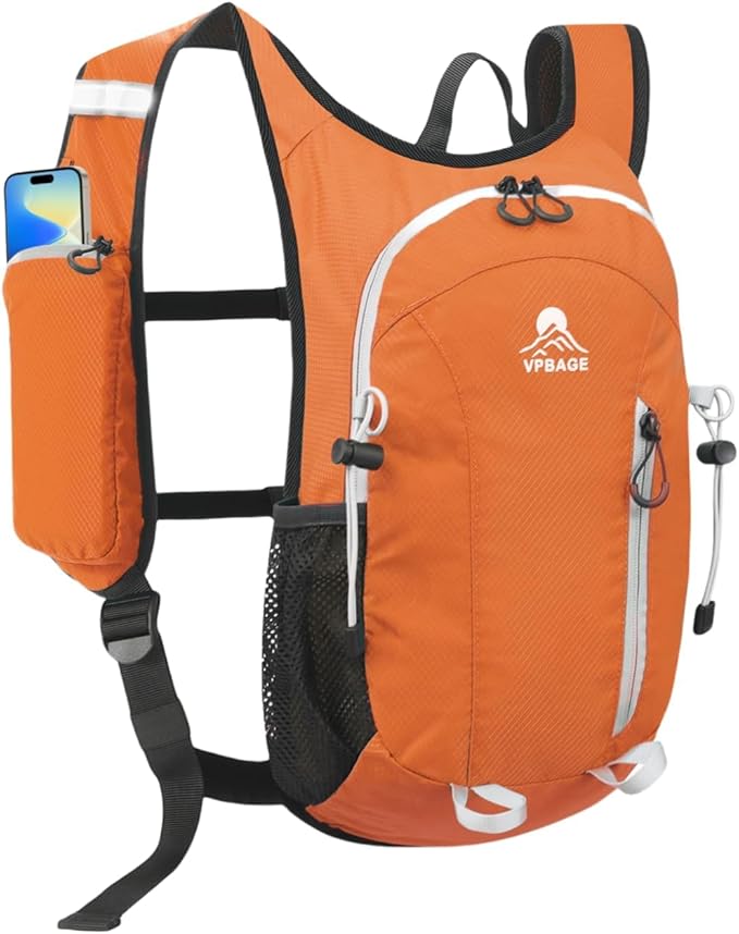 Small Hiking Backpack with Front Phone Holder, Packable Back pack with Chest and Waist Strap