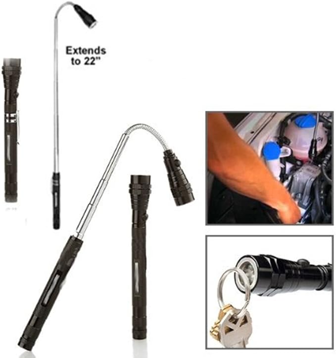 Magnetic Telescopic Elastic Neck Picking Tools, Portable Expandable Magnetic Telescopic LED