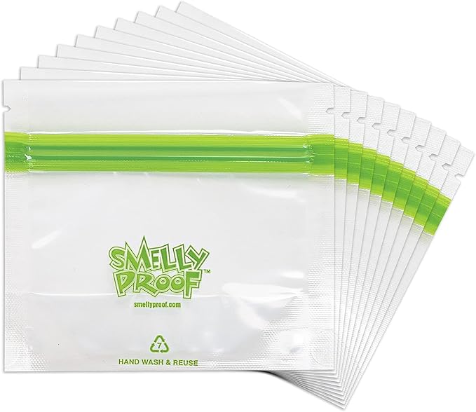 Smelly Proof 50pk Stand-Up Reusable Food Storage Freezer Bags - US Made, BPA FREE, NO PEVA, Clear 3