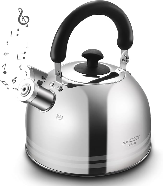 Tea Kettle, 5.7QT 6L Whistling Tea Kettle for Stove Top, 304 Stainless Steel Tea pot, Large Teapot