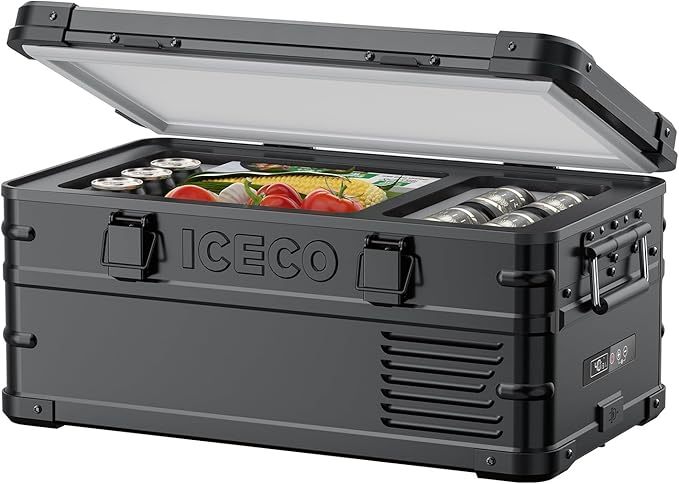 ICECO APL20 Portable Refrigerator, 21 Qts 12 Volt Fridge Freezer, Aluminum Car Fridge with SECOP