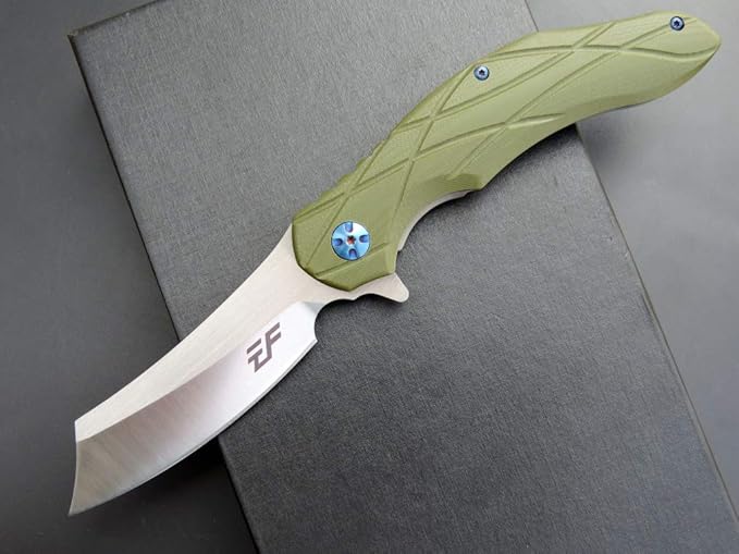 Eafengrow EF919 Folding Knife with Pocket Clip D2 Steel Blade G10 Handle EDC Tool Outdoor Knives