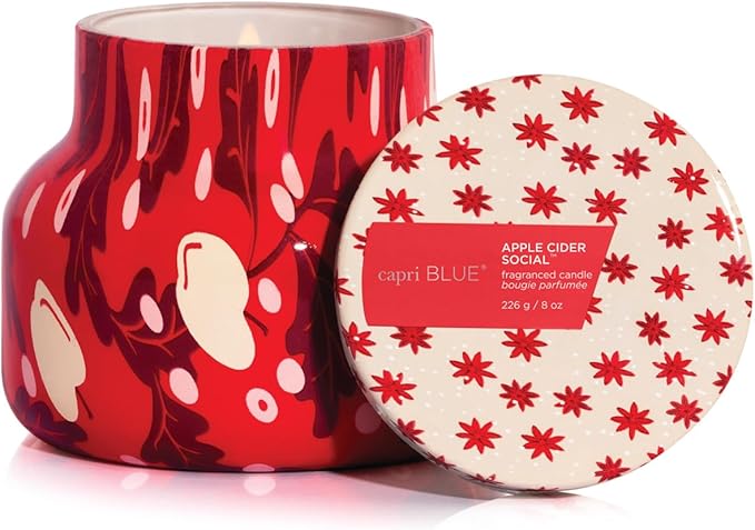 Capri Blue Pattern Play Signature Holiday Candle - Luxury Holiday Scented Candle for Home- Long