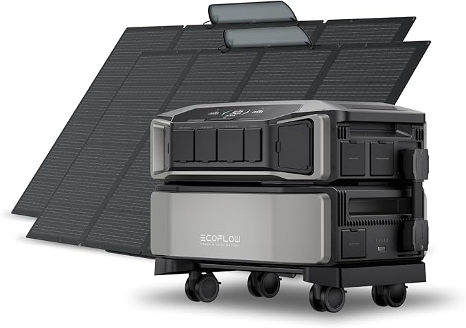 EF ECOFLOW Power Station 6144Wh DELTA Pro Ultra with 2x400W Portable Panel, 120/240V 7200W AC
