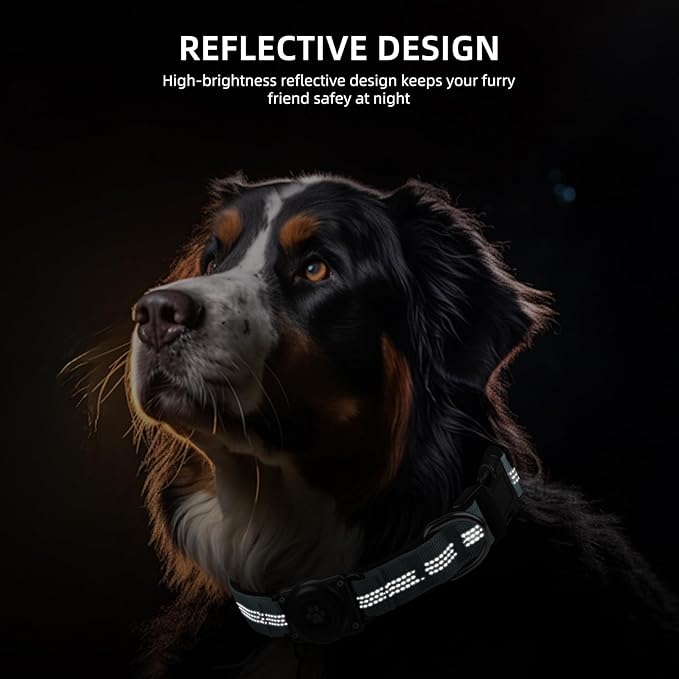 Upgraded AirTag Dog Collar, IP68 Waterproof Air Tag Dog Collar Holder, Reflective, Ultra-Durable
