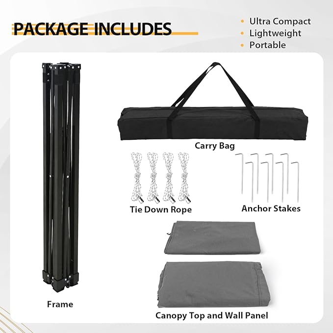 EAGLE PEAK Flex Compact 4x4 Pop-up Canopy Changing Room, Portable Privacy Dressing Room for Indoor