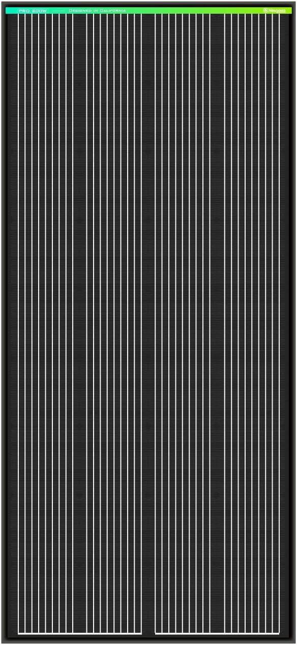 Newpowa PRO 200 Watt 12 Volt Monocrystalline 200W 12V Solar Panel, 9 busbar PV Module, High