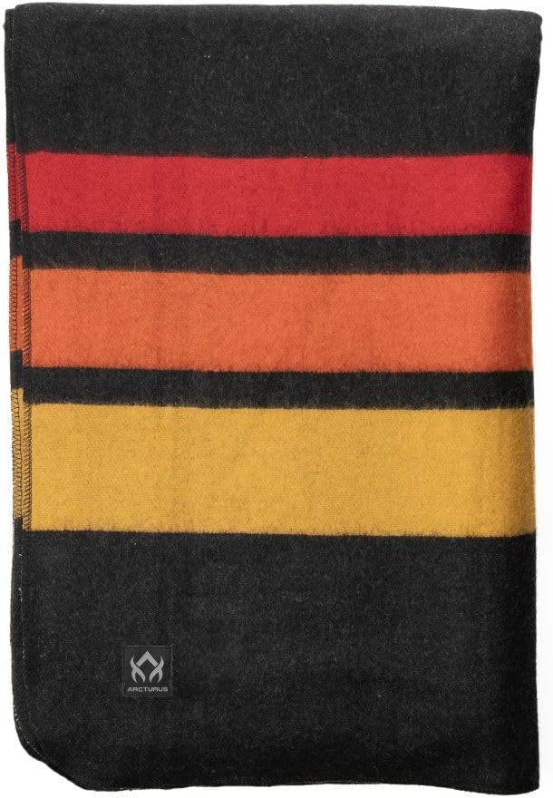 Arcturus Rainier Wool Blanket - 4.5lbs Warm, Heavy, Washable, Large | Great for Camping, Outdoors