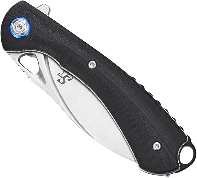 Sitivien ST147 Folding Pocket Knife,14C28N Steel Blade with G10 Handle Utility Knife EDC Tool Knife