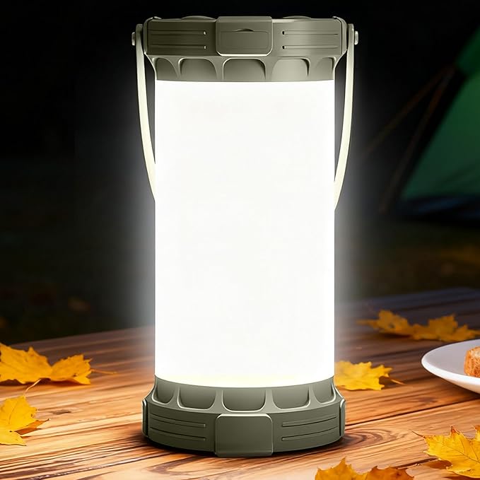 Glocusent 135 LED Ultra Bright Camping Lantern, Up to 200H, 5000mAh Camping Lights with 3 Colors &