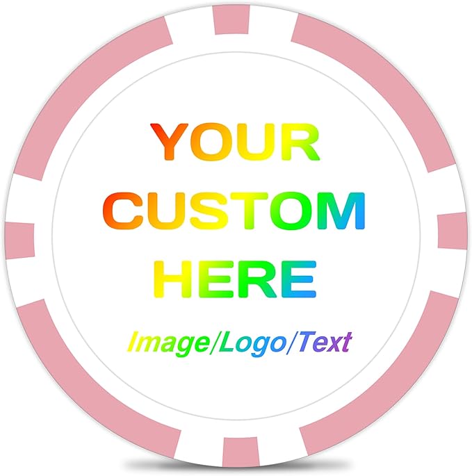 50-500 Custom Poker Chips, 11.5g Casino Size Clay Chips, Upload Your Image or Text for