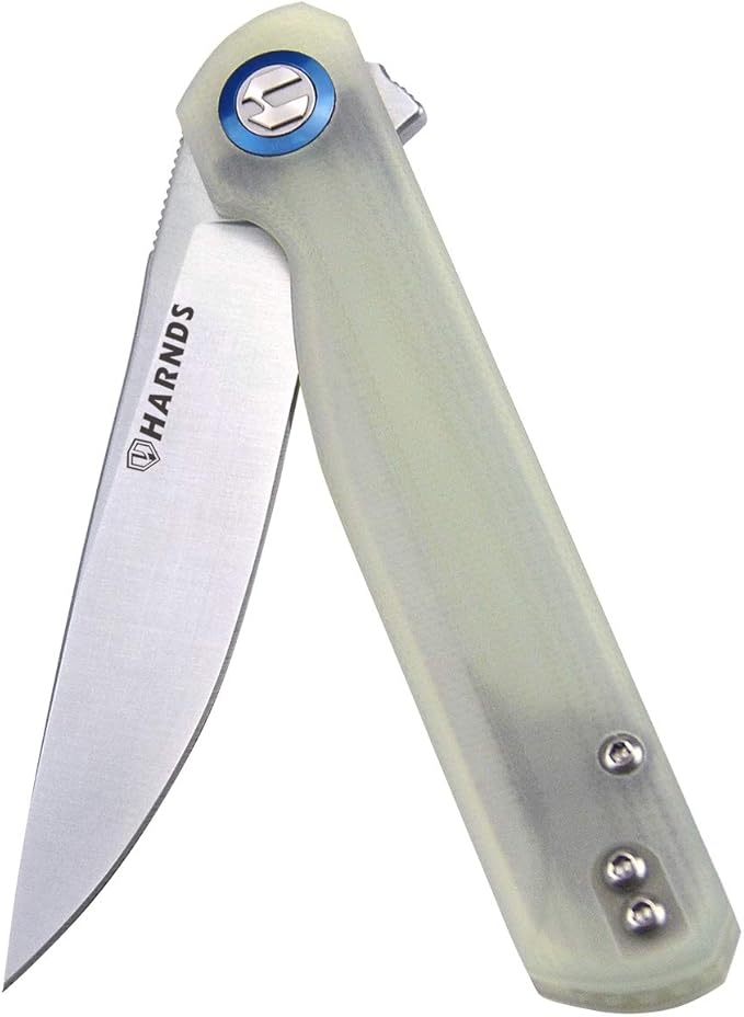 Wind Pocket Knife Flipper Sandvik Steel G10 Handle Folding Knife Ball Bearing with 2-Position Clip