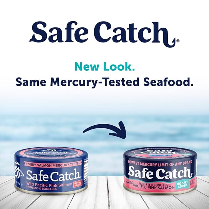 Safe Catch Wild Pacific Pink Salmon Canned Wild-Caught No Salt Added Skinless Boneless Salmon Fish