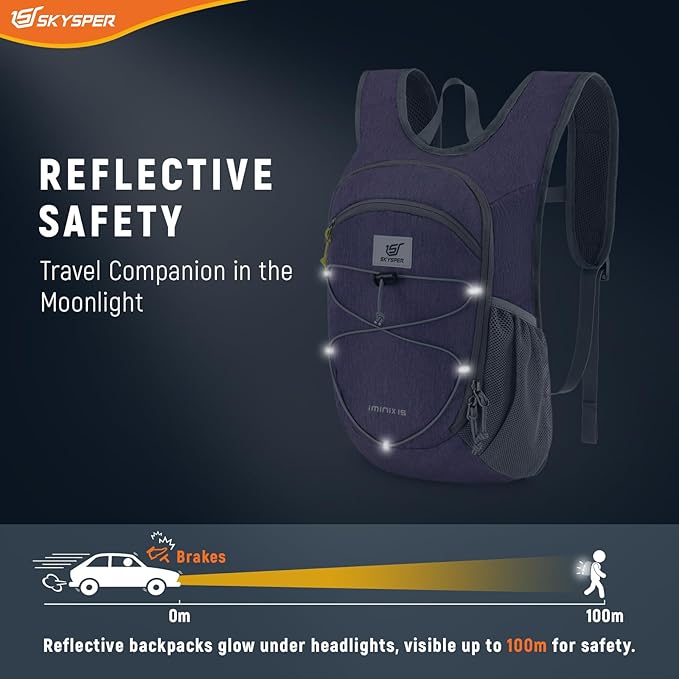 SKYSPER 15L/20L Foldable Hiking Backpack Lightweight Packable Travel Daypack with Chest Strap Small