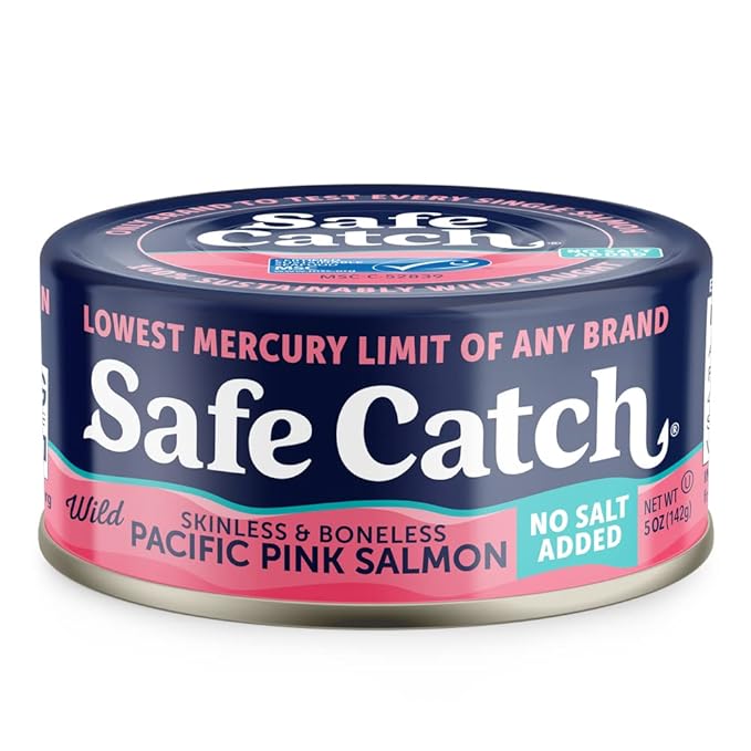 Safe Catch Wild Pacific Pink Salmon Canned Wild-Caught No Salt Added Skinless Boneless Salmon Fish