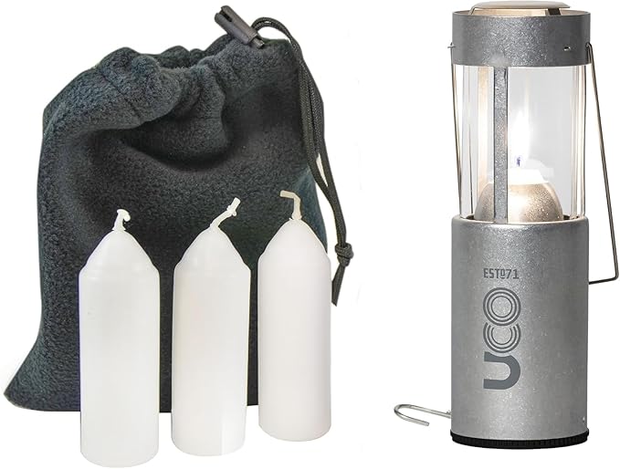 UCO Original Candle Lantern Value Pack with 3 Candles and Storage Bag, Original Size, Aluminum