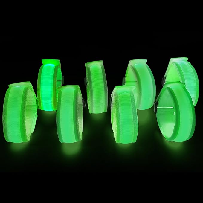 8 Pack LED Bracelets Light Up Wristbands,Glow Flashing Wristbands Glow in The Dark Party Supplies