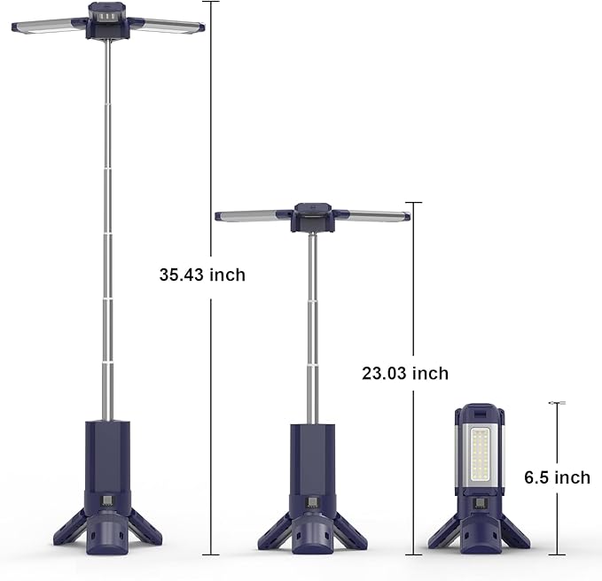 10000mAh Rechargeable 4000LM Camping Light Telescopic Camping Lantern , 270° Rotating Aluminum