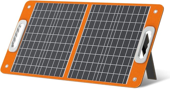 Flashfish 60w 18v Foldable Solar Panel, High-Efficiency Charger with DC Output & QC3.0 USB for