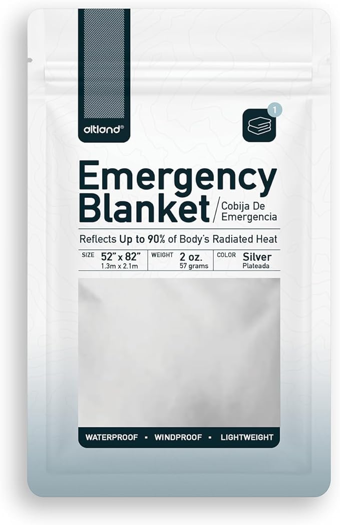 Altland 10 Pack of Emergency Blankets - Heat Reflective Blankets for Winter Survival Kits, Disaster