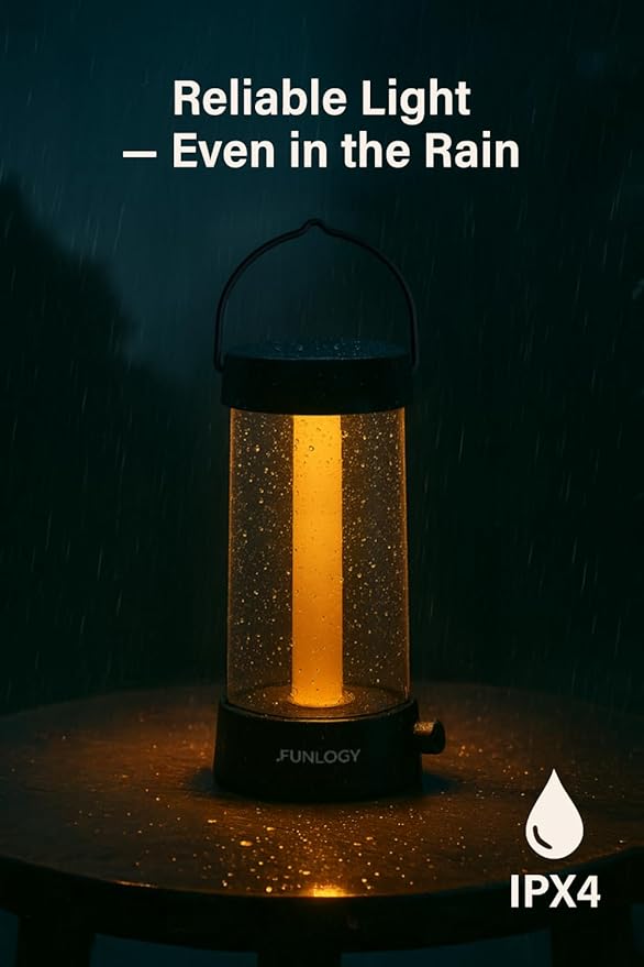 Lantern - Rechargeable LED Camping Lantern, Vintage 360° Dimmable Light , 4000mAh Power Bank, High
