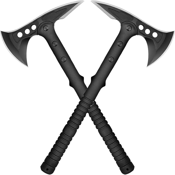 Camping Axe, Survival Throwing Hatchet with Sheath, Tactical Tomahawk with Spike, Nylon Fiber