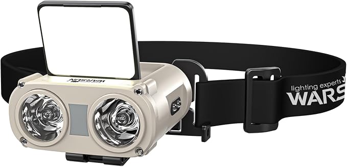 WARSUN Rechargeable Fishing Headlamp ??800 Lumens LED Headlight with 90° Adjustable COB Panel