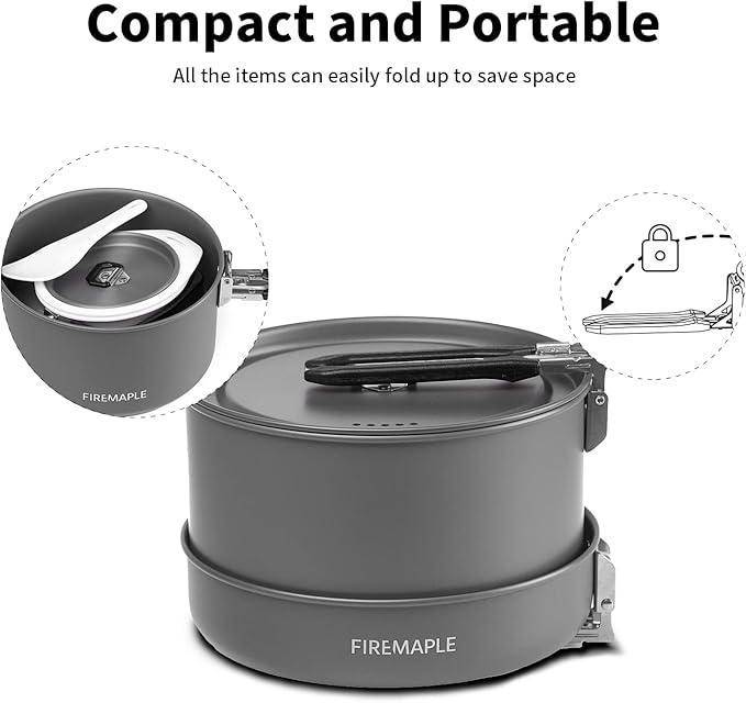 Fire-Maple Feast 4 Piece Camping Cookware Cookware Cookware Kit Outdoor Cookware Set with Pots