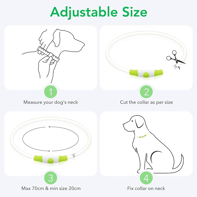 Colaseeme LED Dog Collar Light Up Dog Collars 1 Count USB Rechargeable TPU Glow Safety Basic Dog
