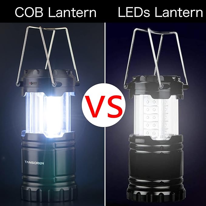 4 Pack Solar Lantern Camping Essentials Lights, LED USB Rechargeable Flashlight for Power Outages