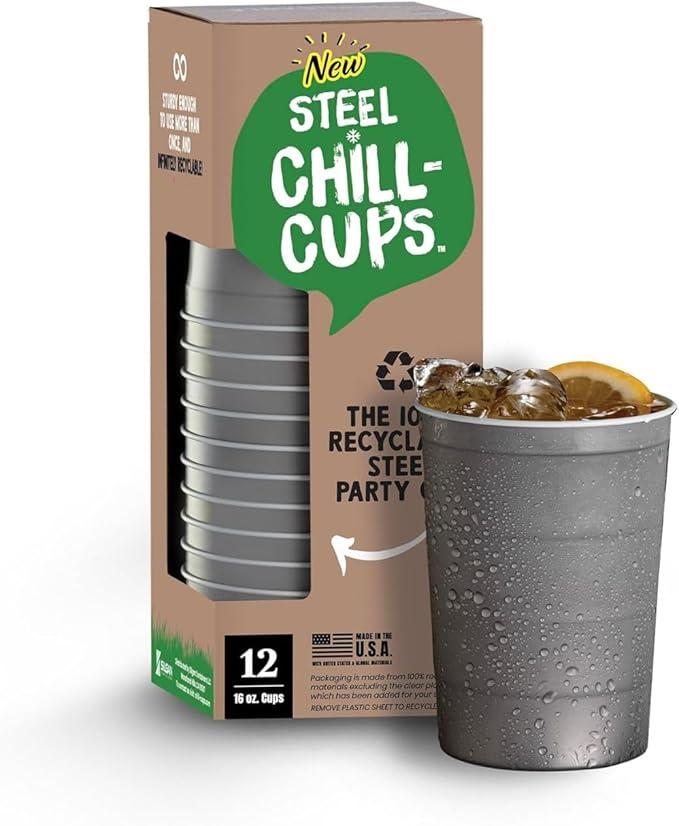 16 oz. Party Cups, Perfect for Cold Drinks, Sturdy & Durable, Disposable and 100% Recyclable, Made