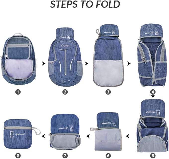 ZOMAKE 25L Ultra Lightweight Packable Backpack, Foldable Hiking Backpacks Water Resistant Small