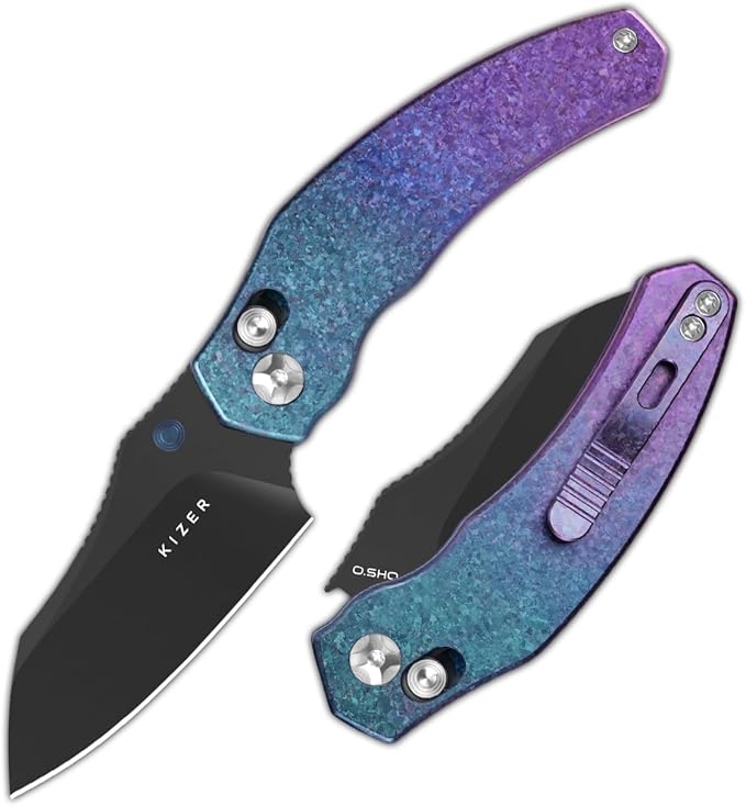 Kizer Mini Bulldog Pocket Knife, 2.5??S45VN Sheepsfoot Blade Folding Knife with DCL Coating