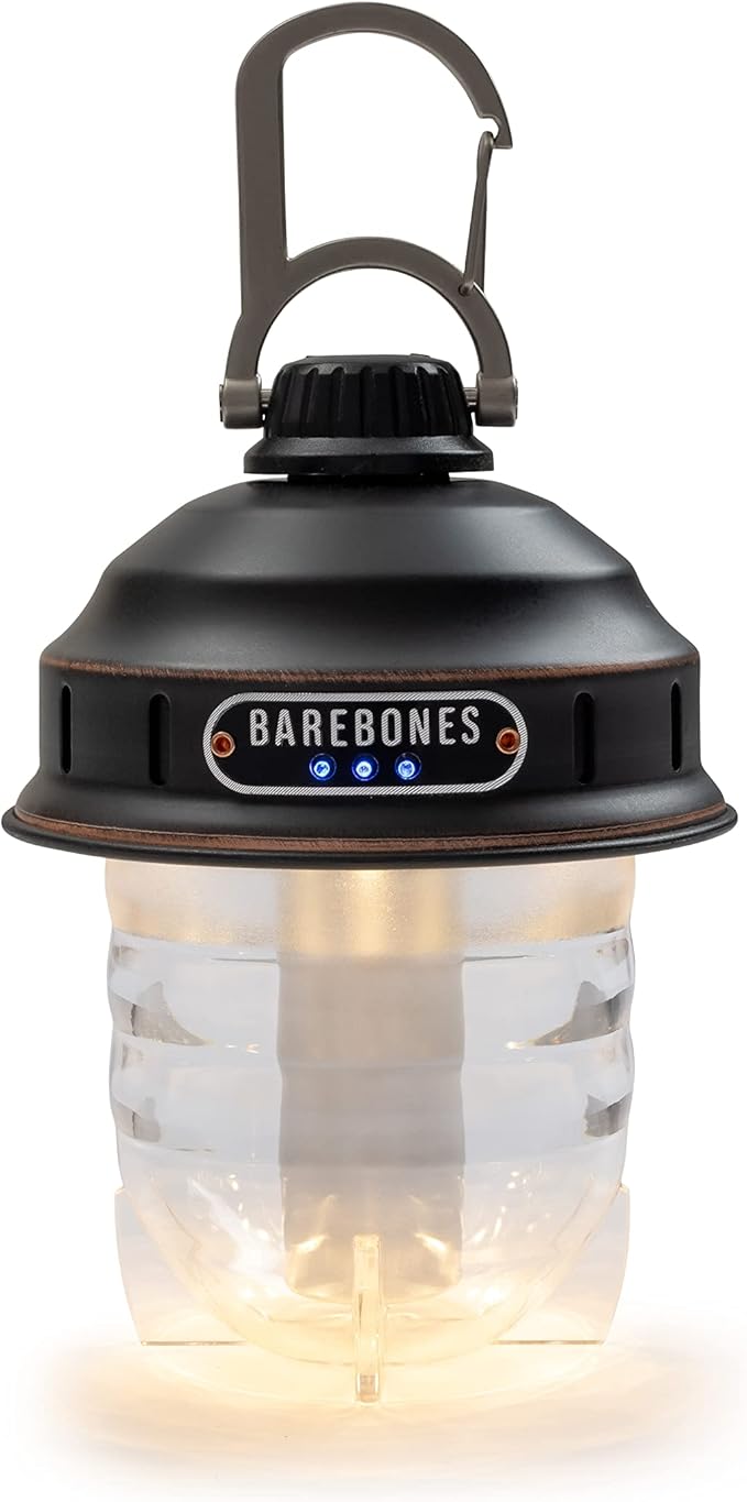 Barebones Beacon Hanging Light ??Antique Bronze, Rechargeable LED Camping Lantern with Adjustable