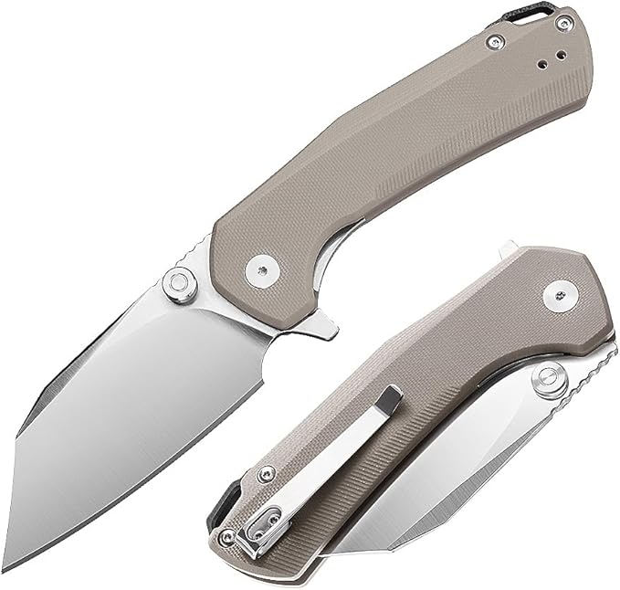 ioko Folding Pocket Knife, 3.5-Inch D2 Steel Blade, G10 Handle, EDC Camping Survival Knife with