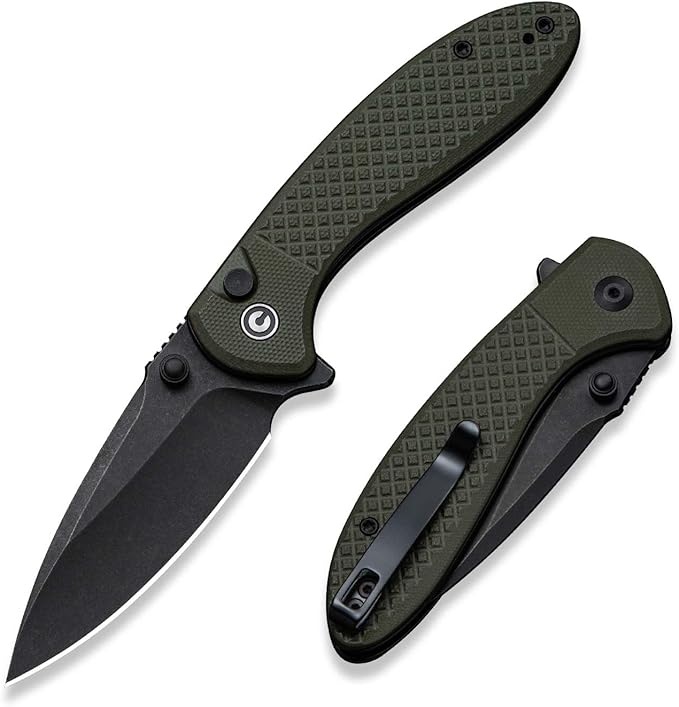 CIVIVI Faeger Pocket Folding Knife for EDC, 2.98" Swedish 14C28N Blade G10 Handle, Reversible Clip