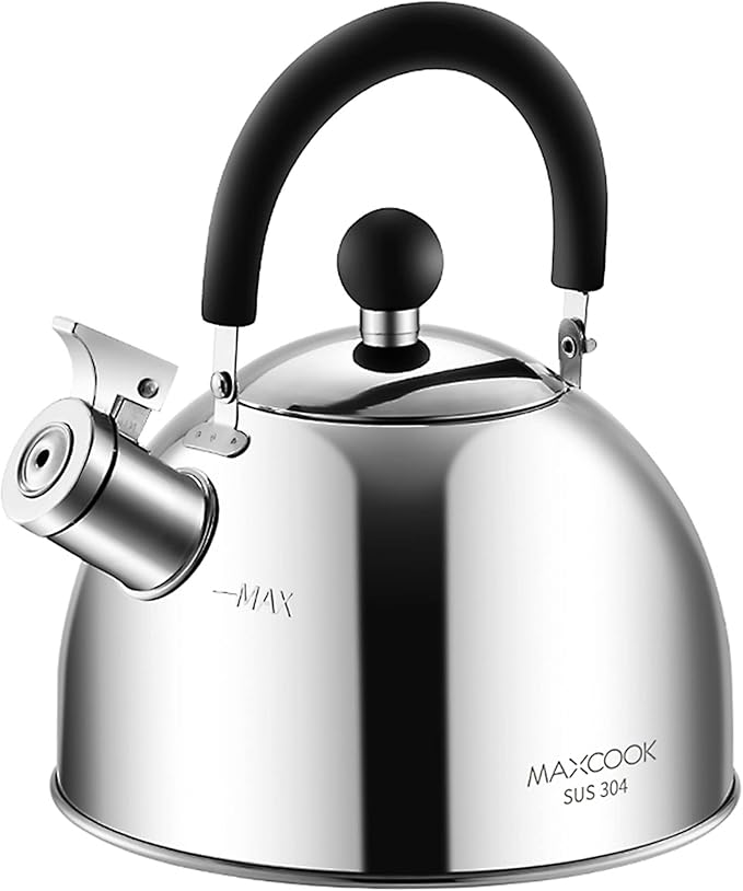 304 Stainless Steel Whistling Tea Kettle 2.1 Quart/2L, Suitable to Boiling Water & Tea on Induction