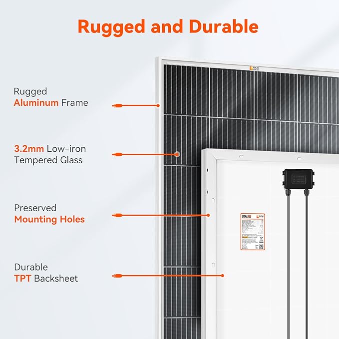 RICH SOLAR 1200 Watt 24V Solar Kit Contains 6 High Efficiency 200W Monocrystalline Panels with 9