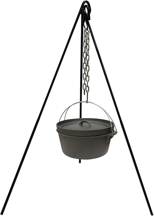 Cuisiland Camping Tripod Campfire Cooking Dutch Oven Tripod Adjustable Grill Tripod for Outdoor
