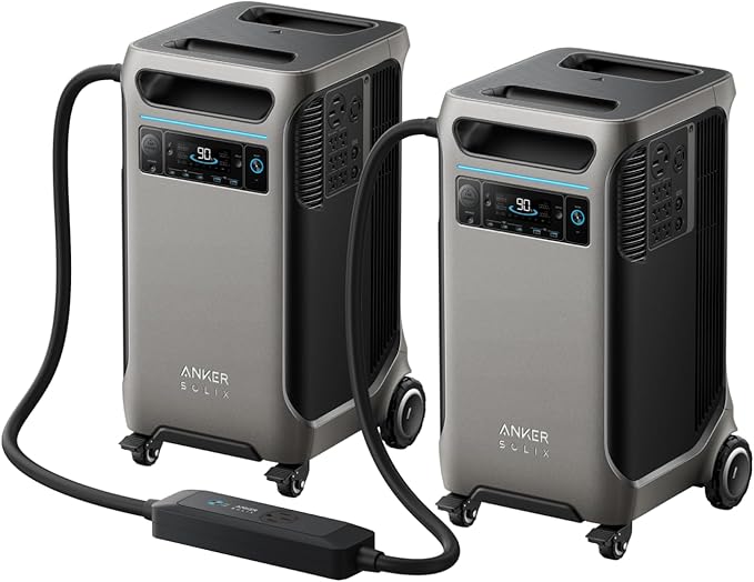 Anker SOLIX F3800 12000W Generators for Home Use, 7680wh Power Station with Double Power Hub