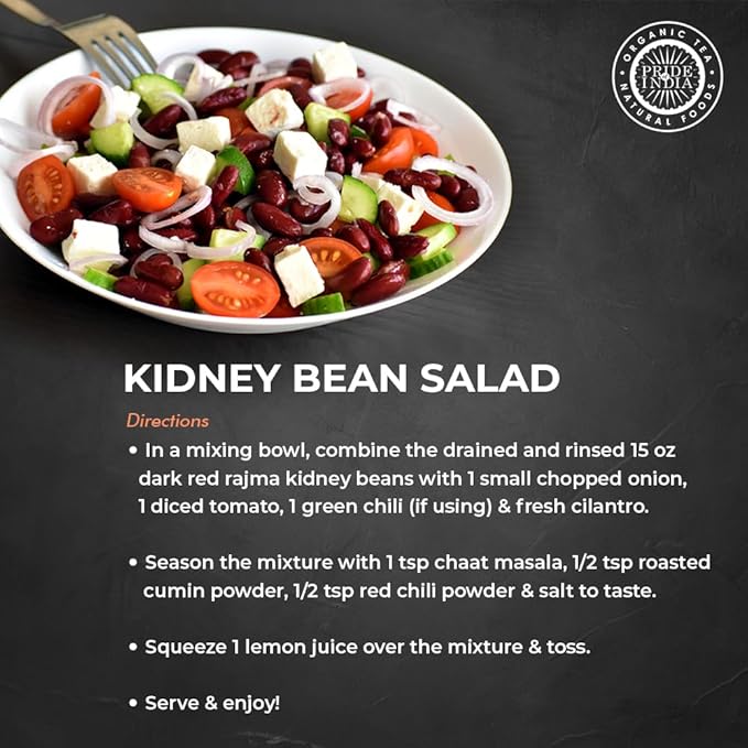Pride Of India - Indian Whole Dark Kidney Beans - Protein & Fiber Rich Rajma, 3.0 Pound Jar