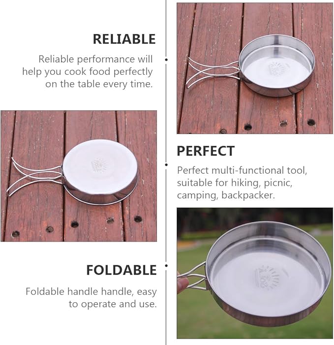 VANZACK Outdoor Pan Camping Cooking Pot Backpacking Cookware Outdoor Cookware Cooking Pan Camp Bbq