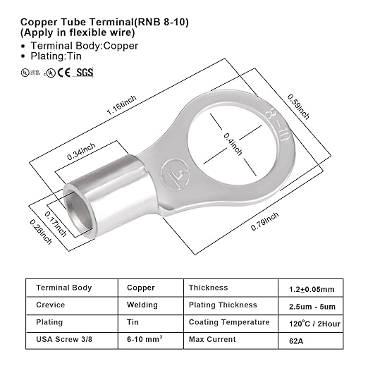 iGreely 10 Gauge Wire Tinned Copper Tray Cable - Connect Charge Controller and Battery for Solar