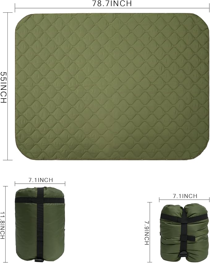Poncho Liner Military Insulation Blanket Camo with Compression Carry Bag for Outdoors Hiking Jungle