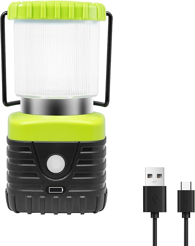 1PCS 6500K White Light LED Camping Lantern Rechargeable 1000LM, 4500mAh Power Bank, Flashlight for