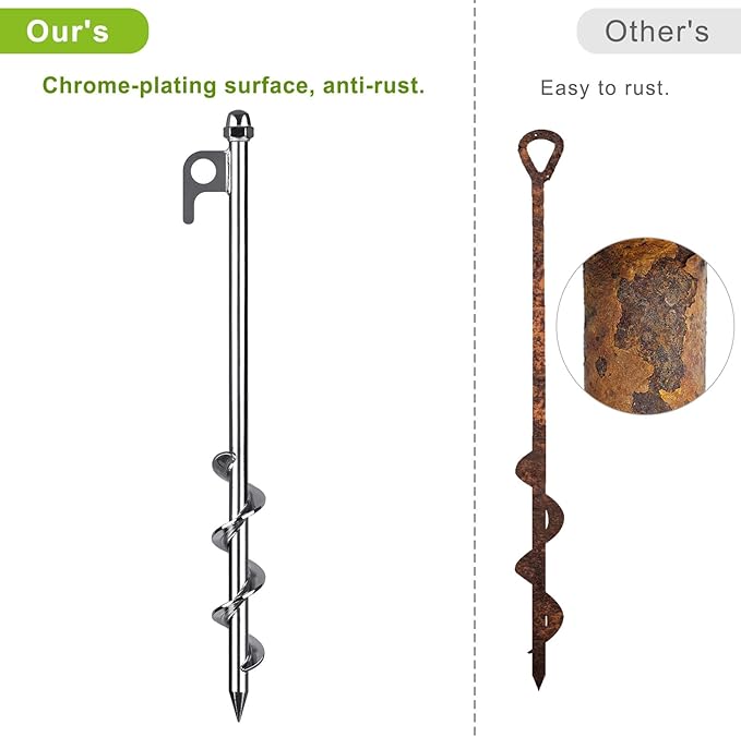 12 Inch Ground Anchors, 8 Pcs Heavy Duty Tent Stakes, Easy to Install and Reusable, for Camping