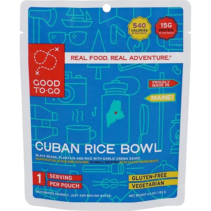 GOOD TO-GO Cuban Rice Bowl (Single Serving) |Camping & Backpacking Food | Just Add Water