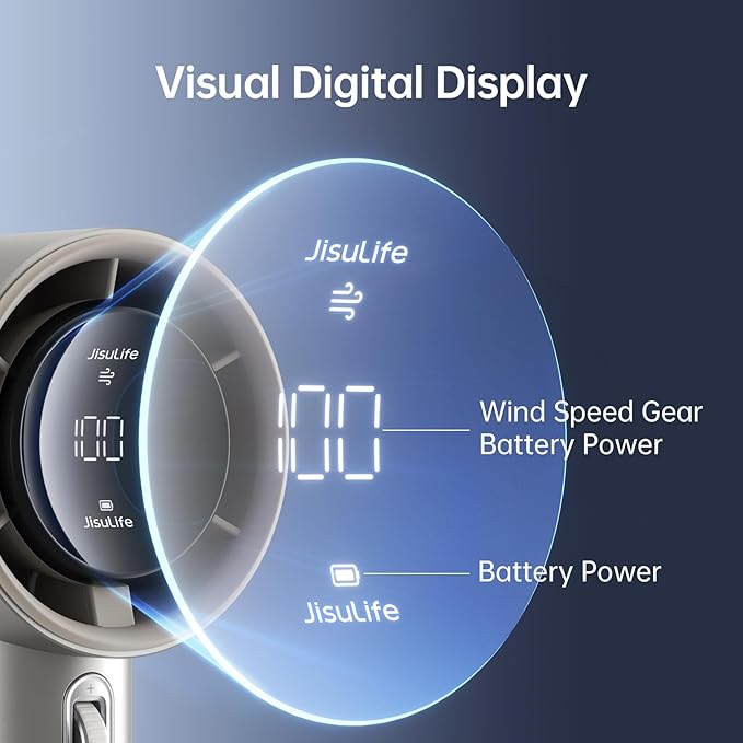 JISULIFE Handheld Fan Pro Series - Extreme Cooling Output: 1-100 Speed Scroll Wheel, Metal Body