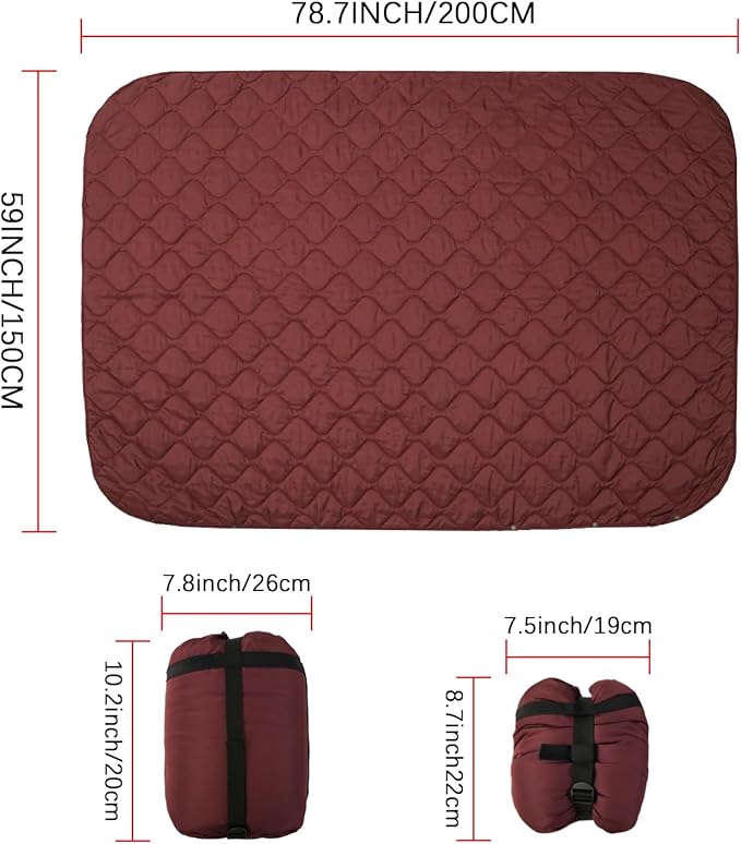 Poncho Liner Military Blanket Outdoor Camping Blankets for Travel, Beach, Grass, Picnic, Car